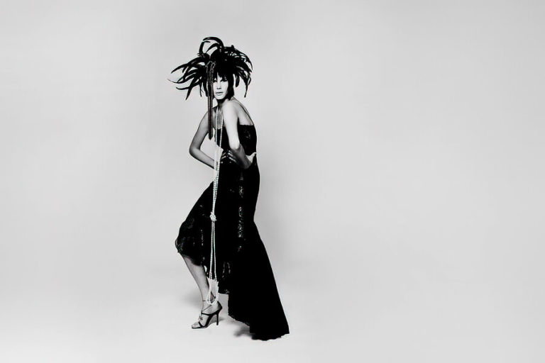 A person wearing a costume