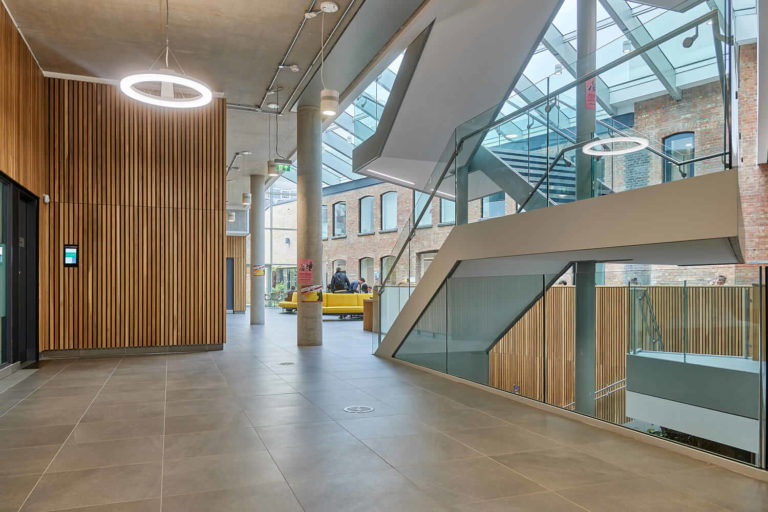 The inside of a building