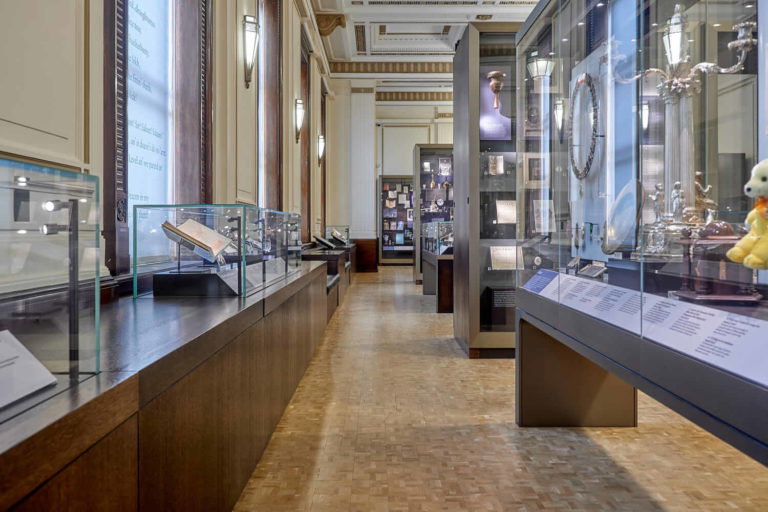 A kitchen with a large window