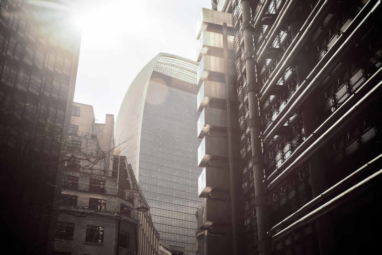 A close up of a busy city street