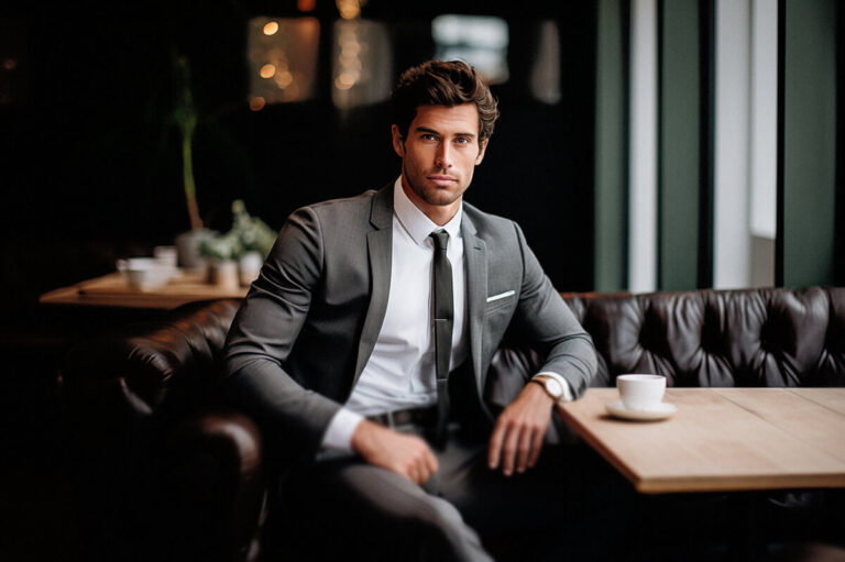 A man wearing a suit and tie