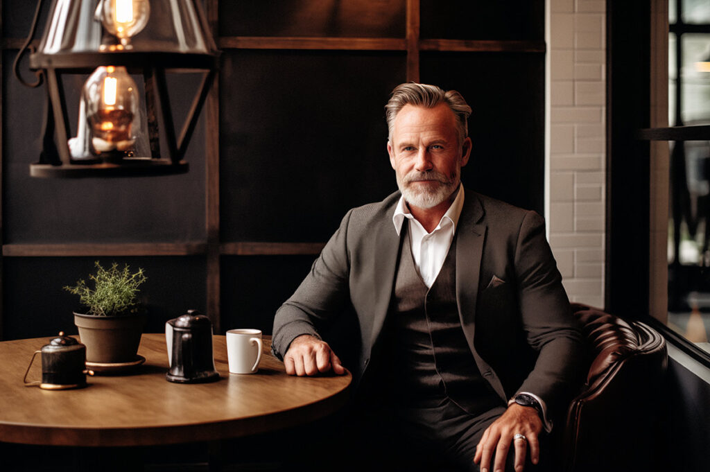 A man sitting at a table