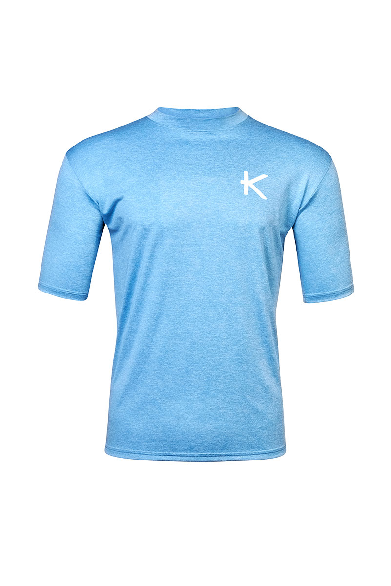 A person wearing a blue shirt