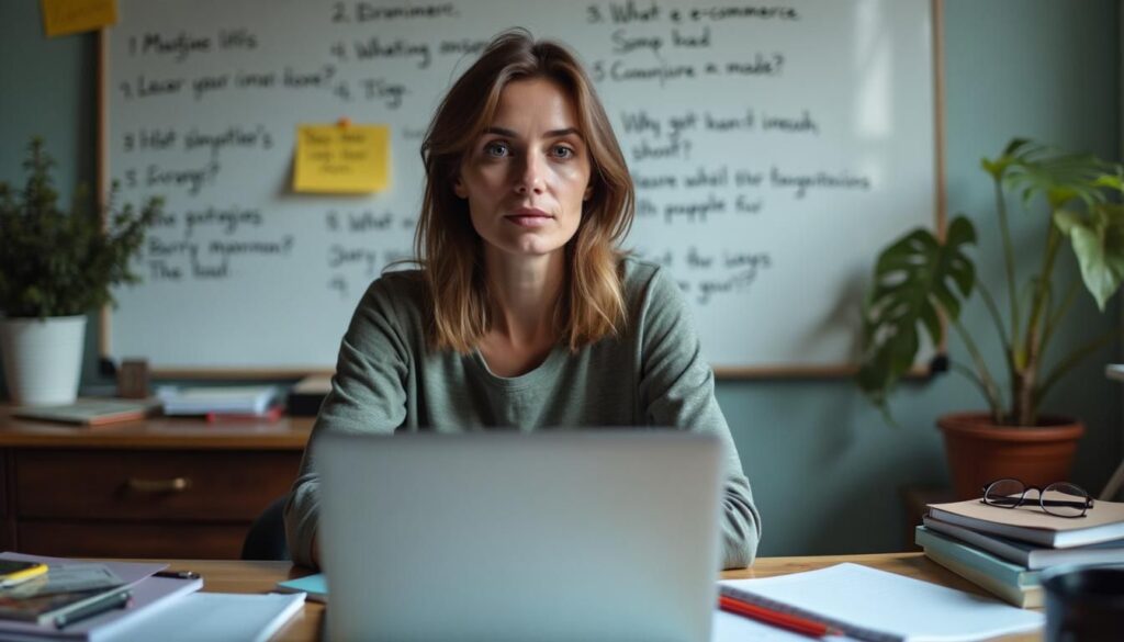 A woman sitting at a table using a laptop