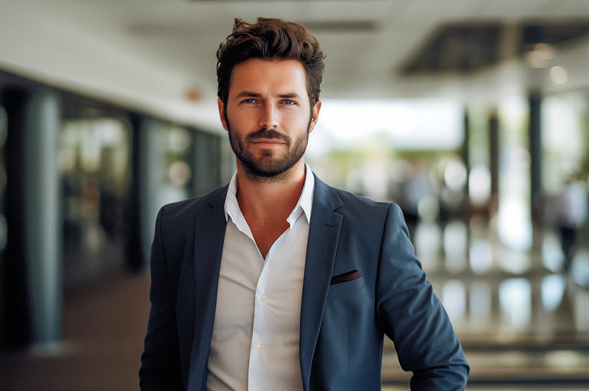 A man wearing a suit and tie