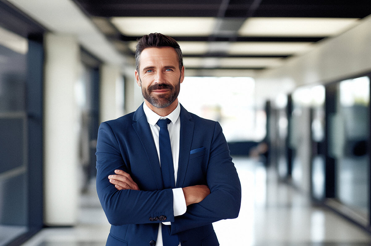 A man wearing a suit and tie