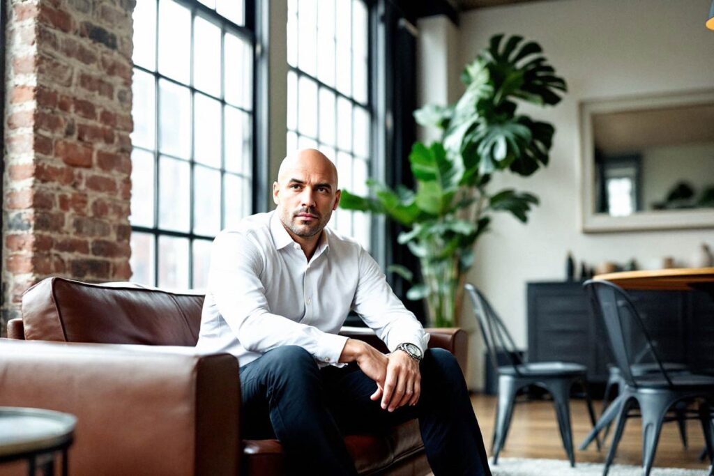A man sitting on a chair