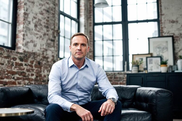 A person sitting on a sofa