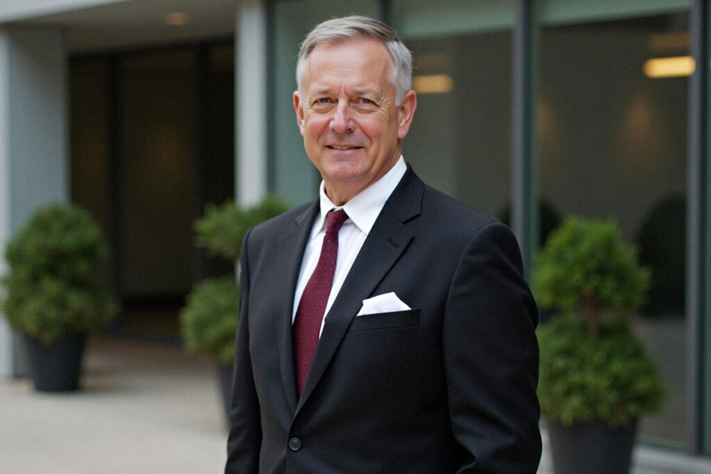 A man wearing a suit and tie