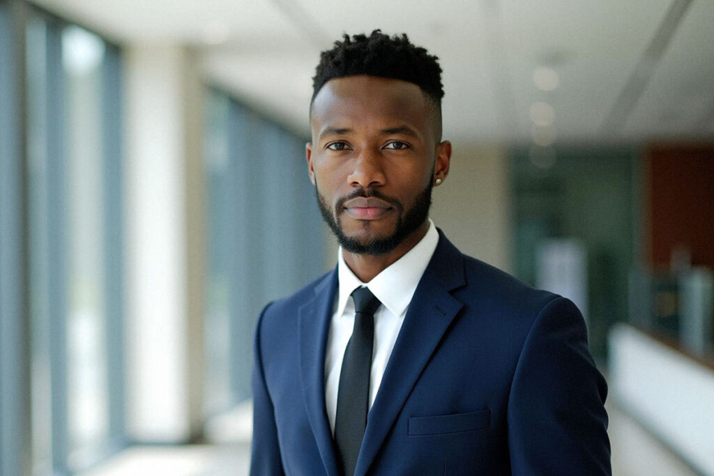 A man wearing a suit and tie