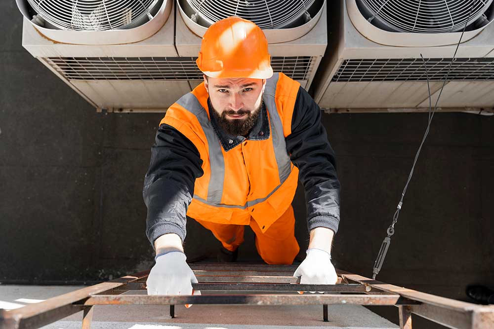 A man wearing a helmet