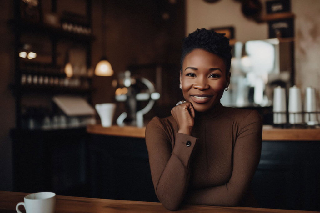A person sitting at a table
