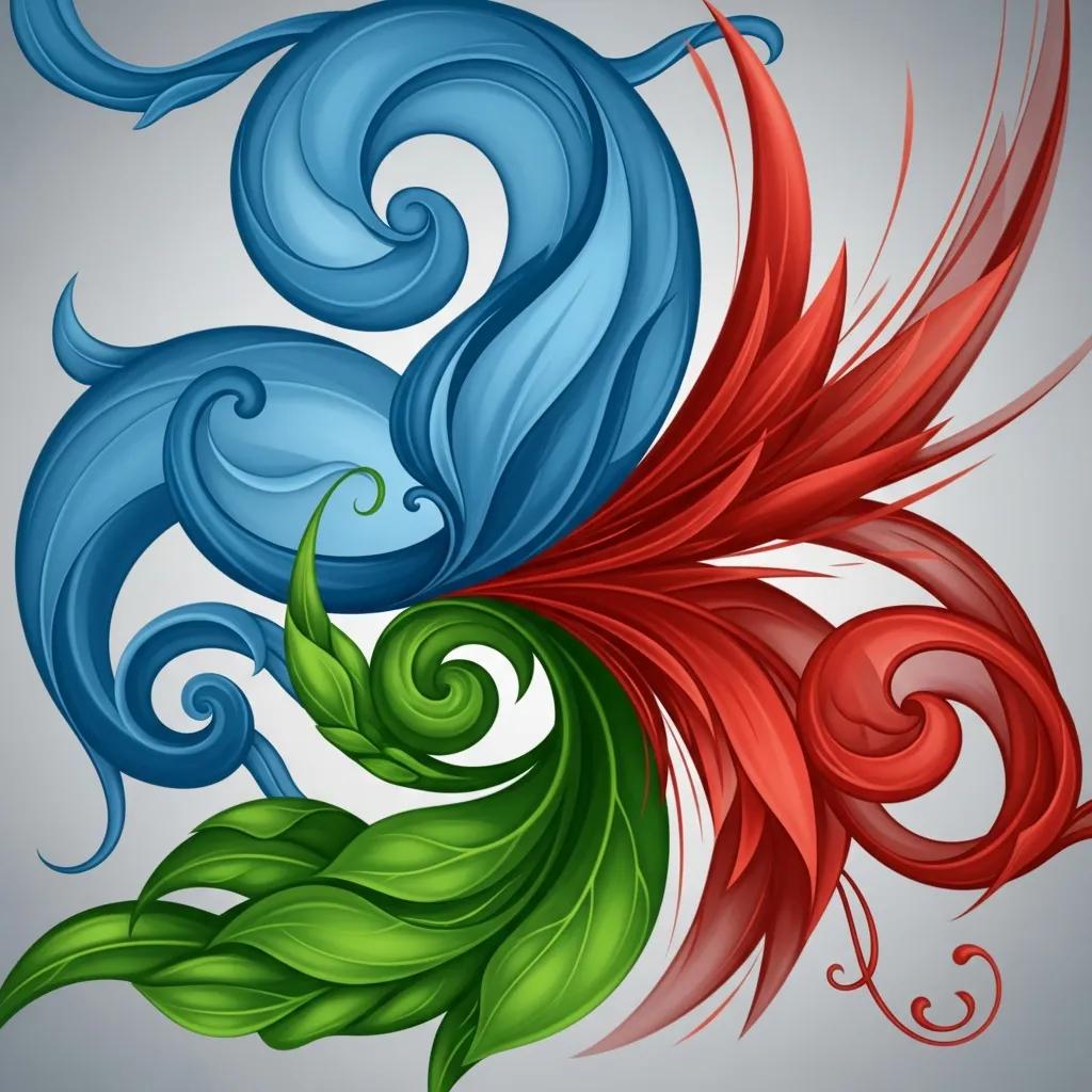 Abstract blocks of blue, red and green representing trust, excitement and wellbeing in branding