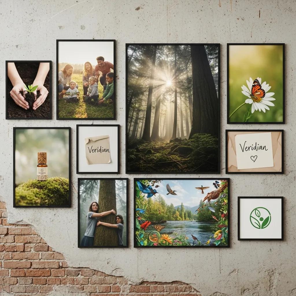 Collage showing a brand's story through staged and candid visual moments