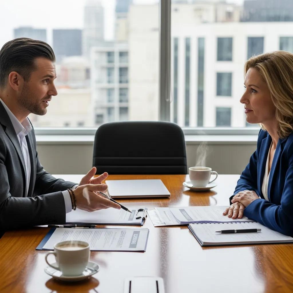 Team reviewing image licence terms in a meeting