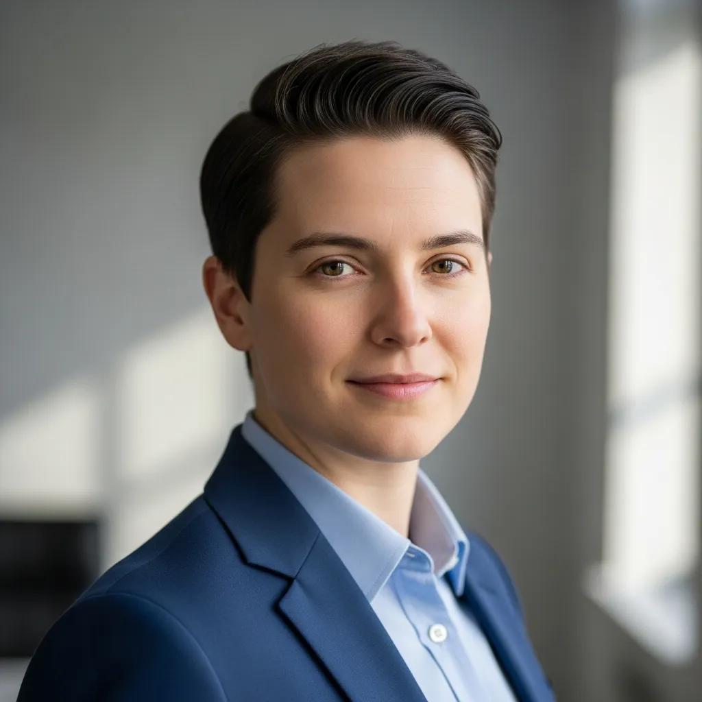 EyeMedia Studios sample: close-up of confident subject for a LinkedIn-style headshot