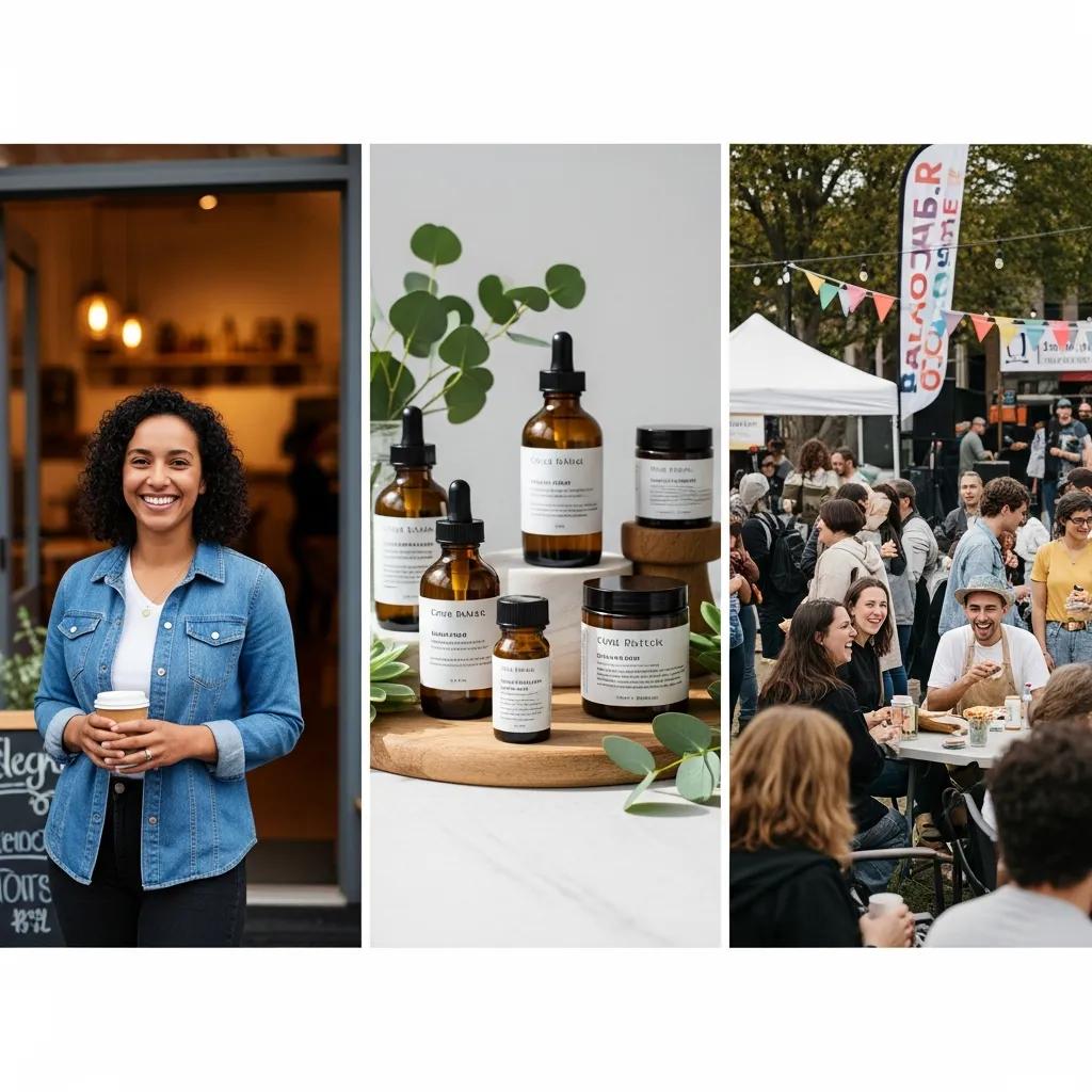Collage showing portrait, product and event photography and how each style supports brand storytelling