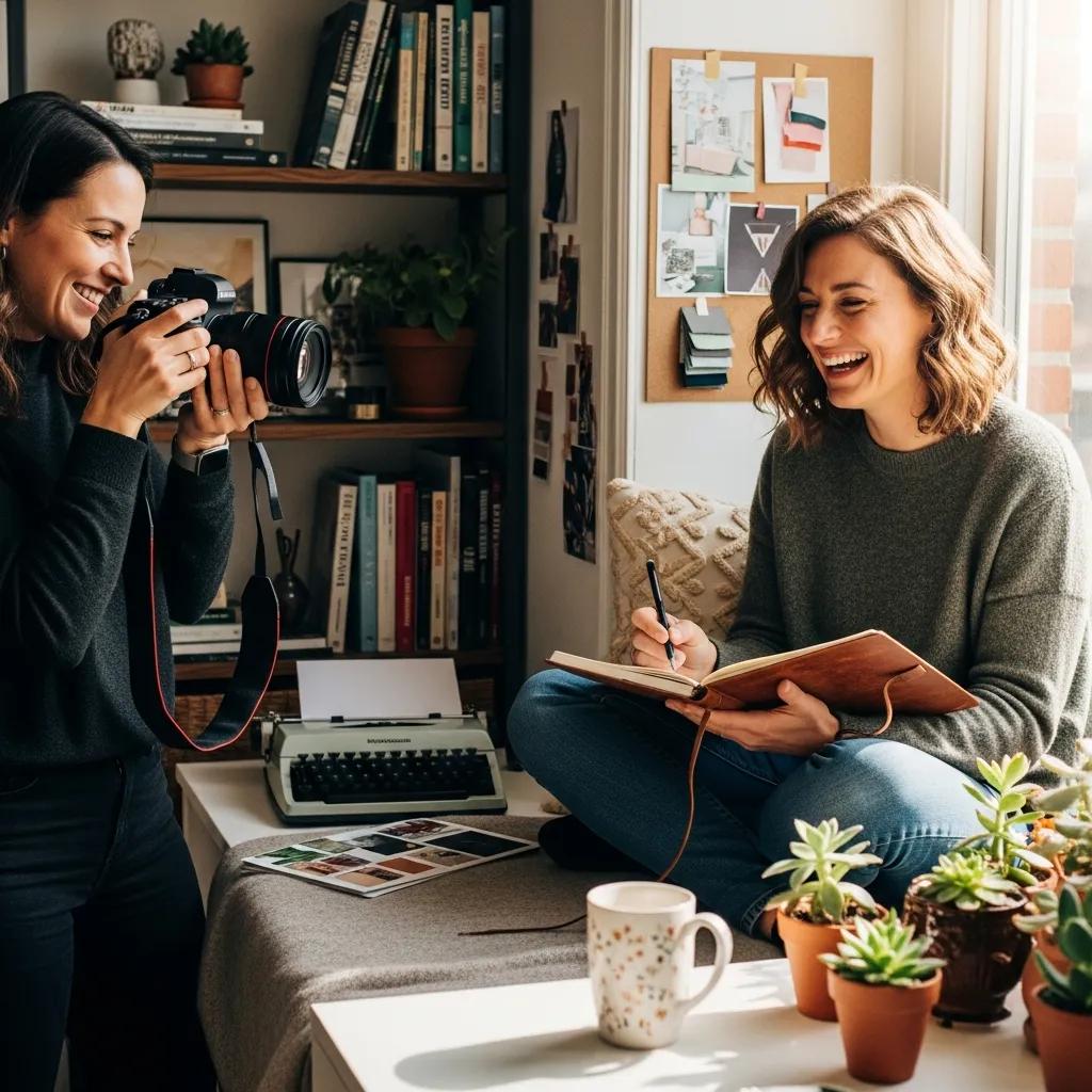 Photographer capturing a candid moment to tell a personal brand story