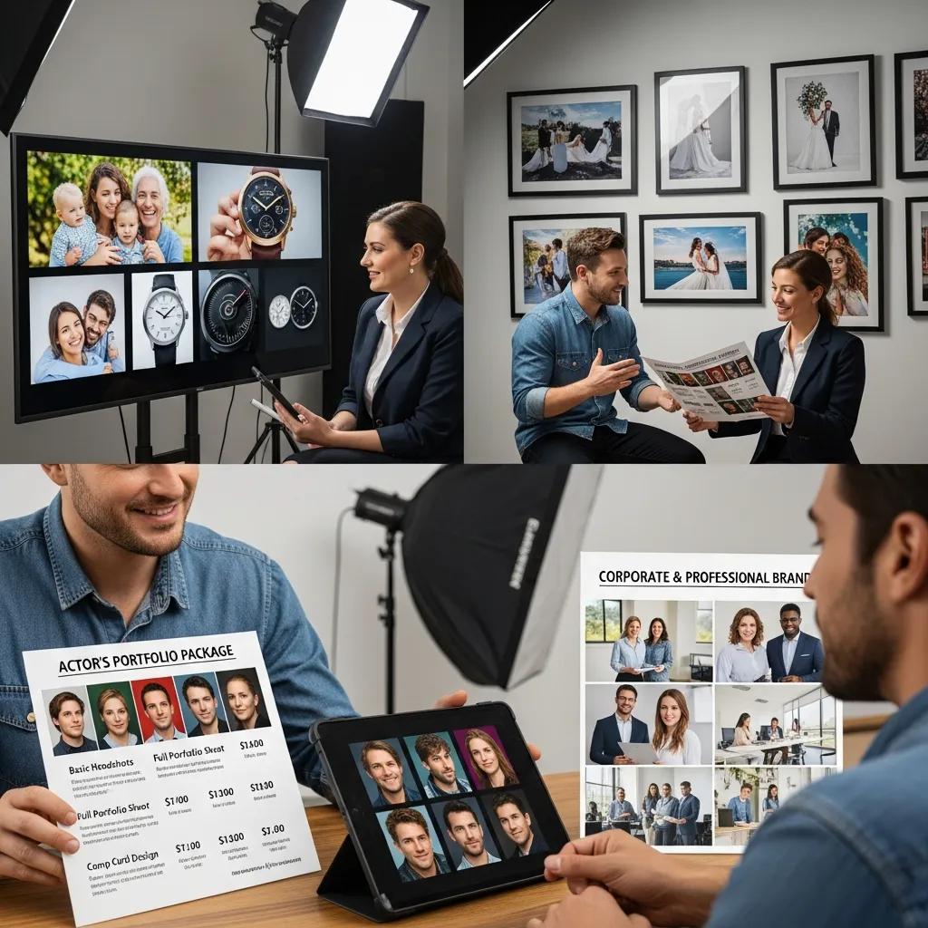 Photographer presenting tailored package options to clients — practical pricing for different needs