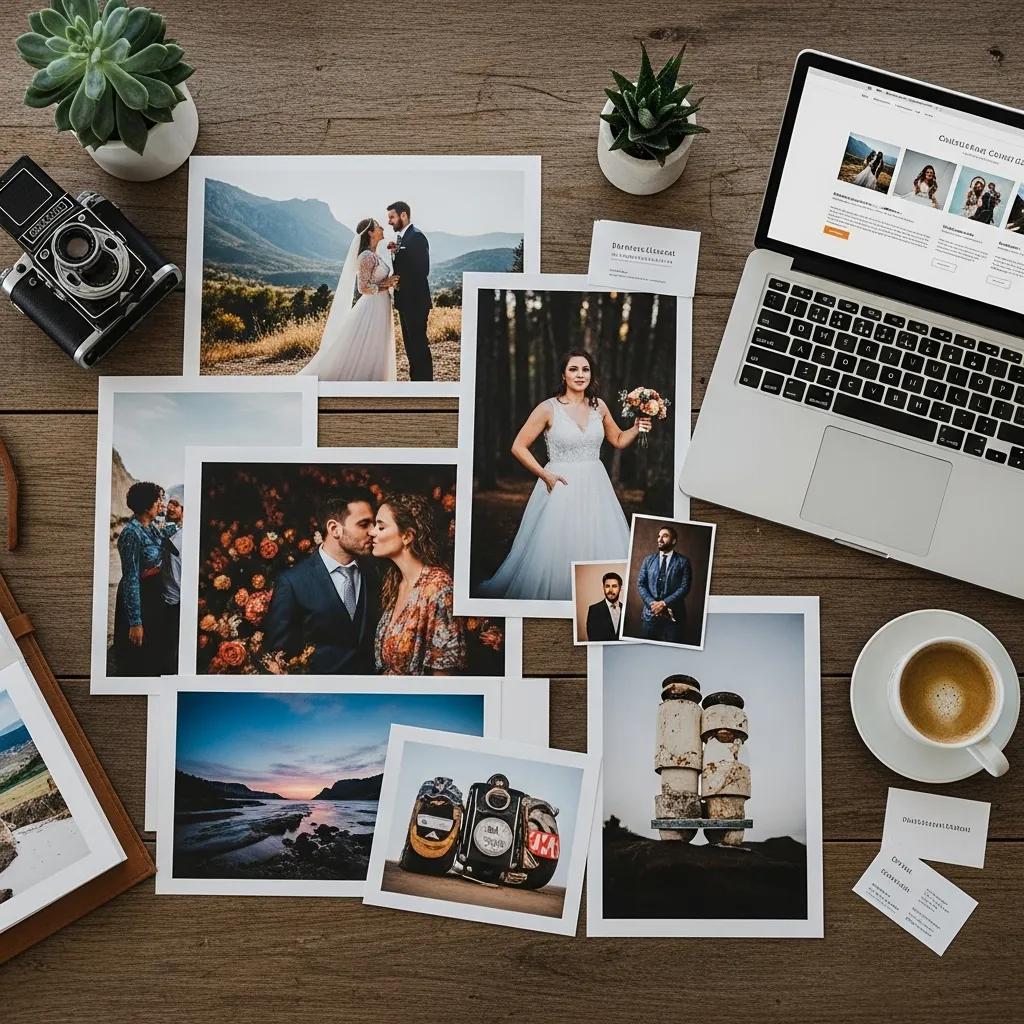 Portfolio showing varied photography styles and client testimonials