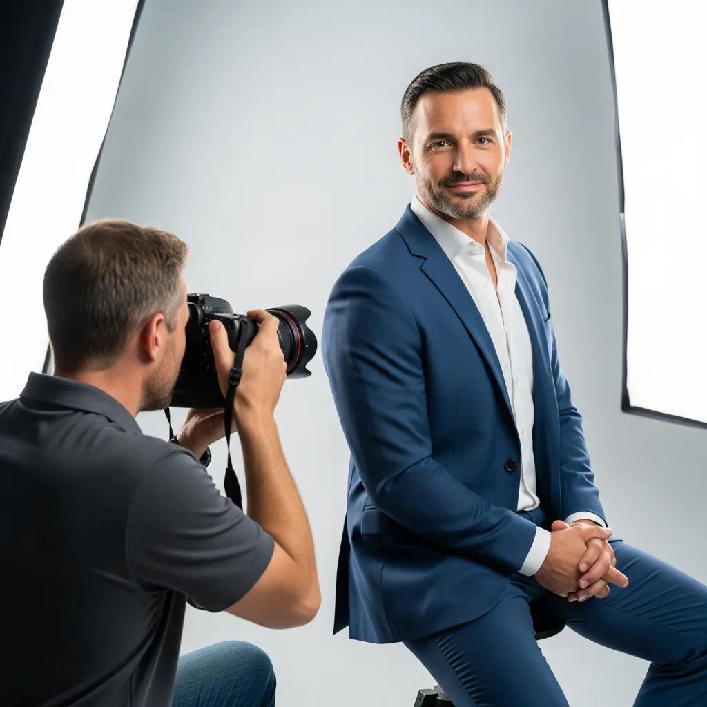 Professional headshot session in London showcasing a confident business professional