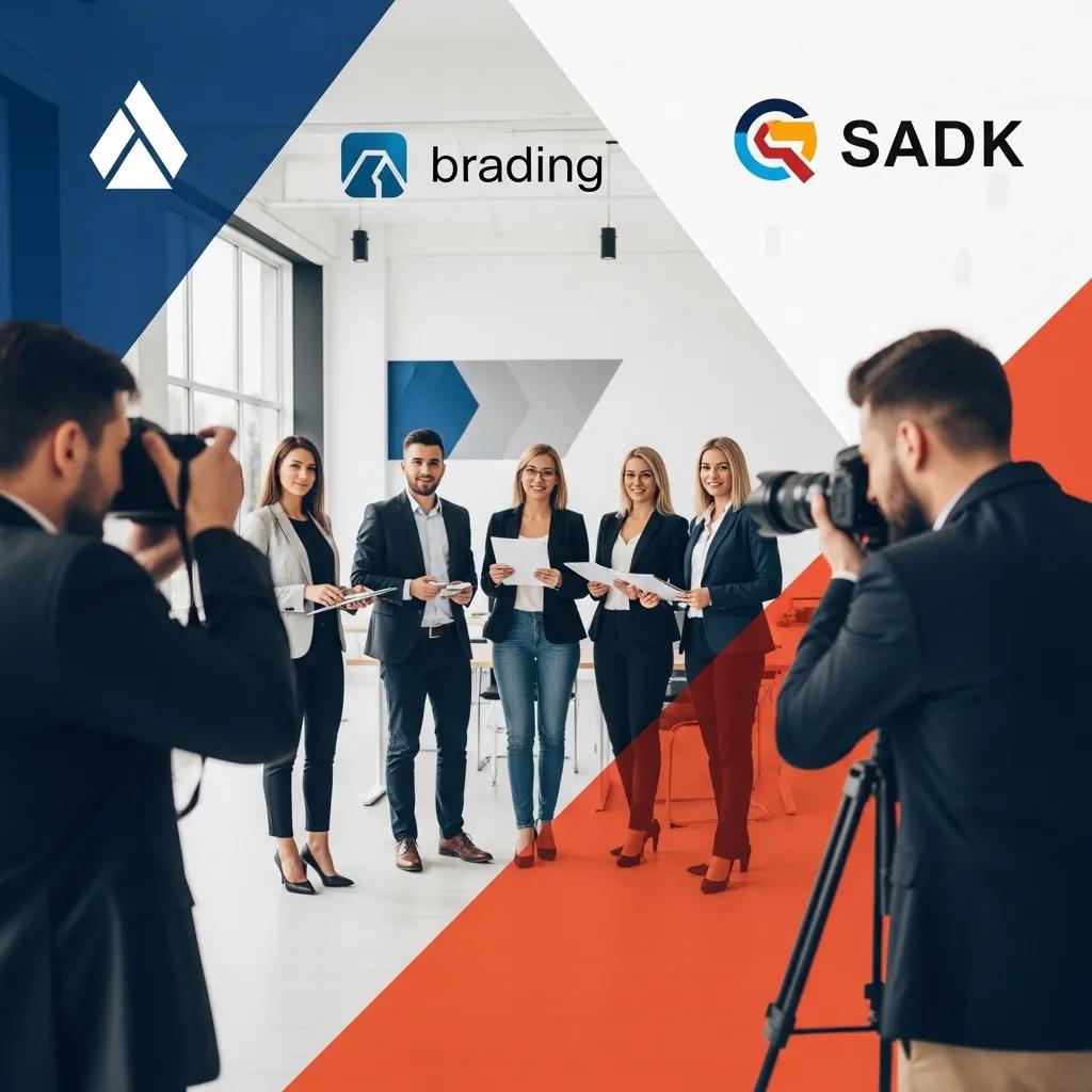 Professional photography capturing a business team showcasing strong visual identity in a modern office