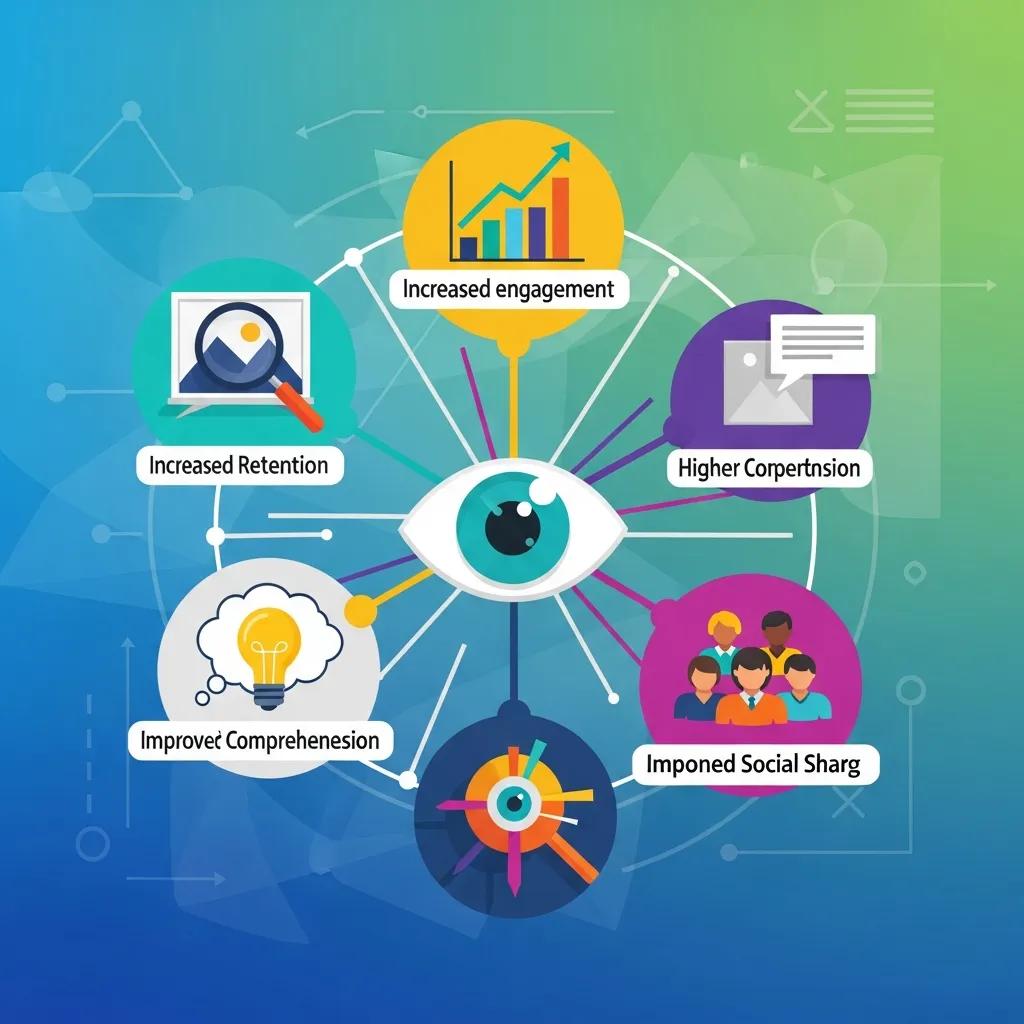 Graphic showing how visual marketing increases audience engagement