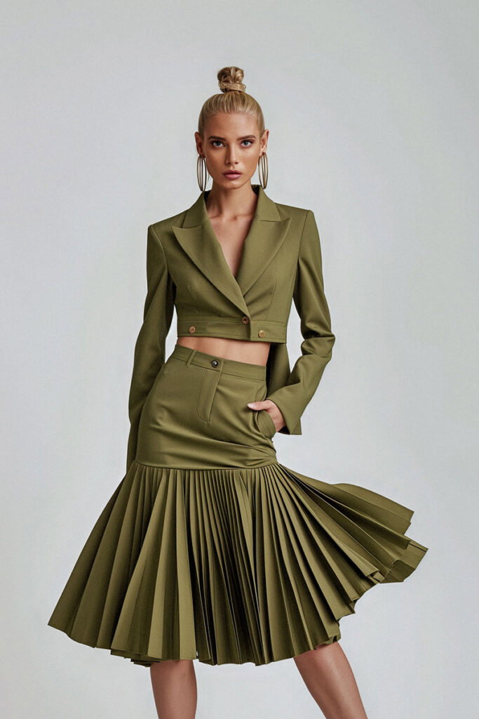 A woman wearing a dress